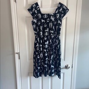 Mata Traders Black and White Ruffled Mini Dress